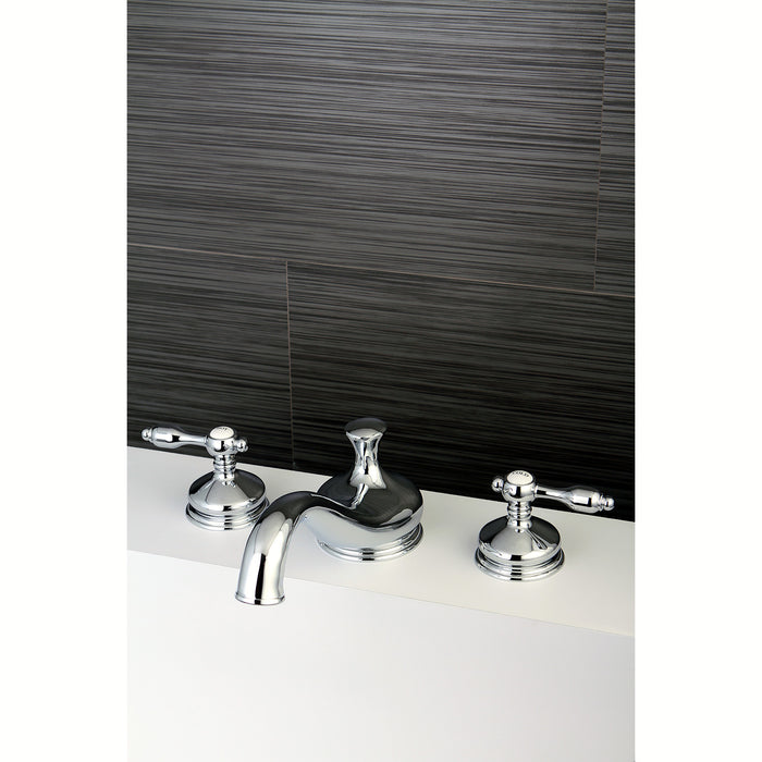 Kingston Heirloom KS3331TAL - Tudor Two-Handle 3-Hole Deck Mount Roman Tub Faucet, Polished Chrome