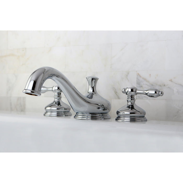 Kingston Heirloom KS3331TAL - Tudor Two-Handle 3-Hole Deck Mount Roman Tub Faucet, Polished Chrome