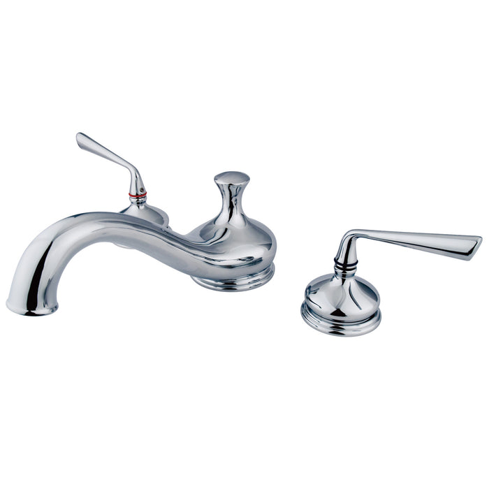 Kingston Tulare KS3331ZL - Silver Sage Two-Handle 3-Hole Deck Mount Roman Tub Faucet, Polished Chrome