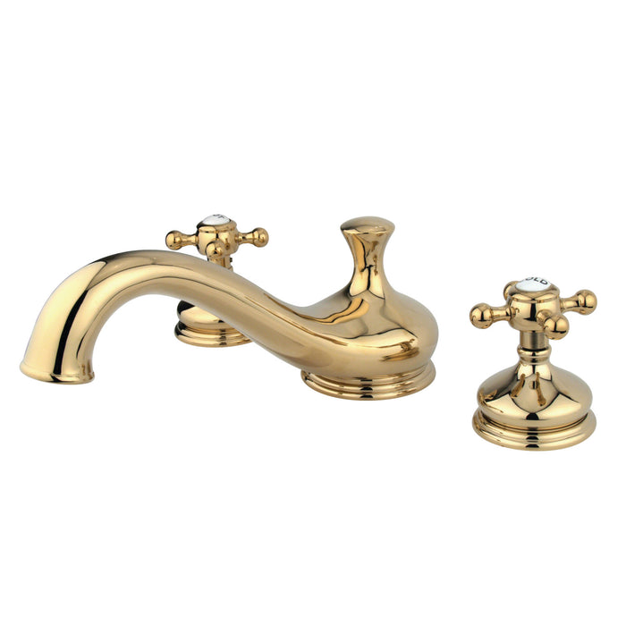 Kingston Heirloom KS3332BX - Vintage Two-Handle 3-Hole Deck Mount Roman Tub Faucet, Polished Brass