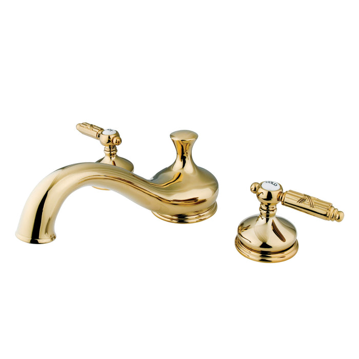 Kingston Heirloom KS3332GL - Georgian Two-Handle 3-Hole Deck Mount Roman Tub Faucet, Polished Brass