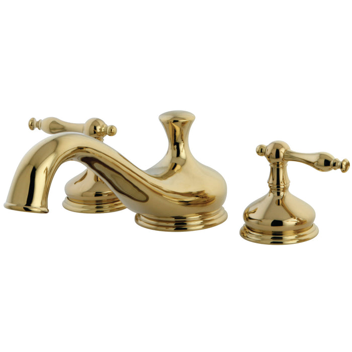 Kingston Heirloom KS3332NL - Heritage Two-Handle 3-Hole Deck Mount Roman Tub Faucet, Polished Brass