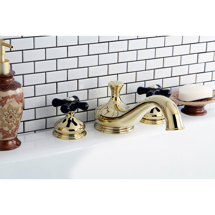 Kingston Heirloom KS3332PKX - Duchess Two-Handle 3-Hole Deck Mount Roman Tub Faucet, Polished Brass