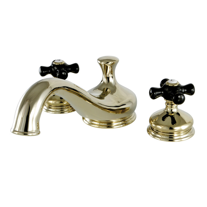 Kingston Heirloom KS3332PKX - Duchess Two-Handle 3-Hole Deck Mount Roman Tub Faucet, Polished Brass