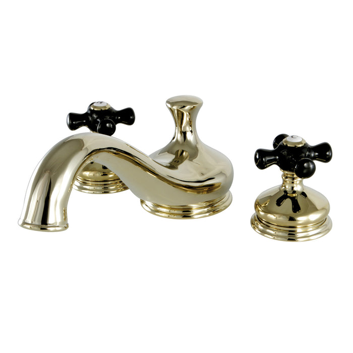 Duchess KS3332PKX Two-Handle 3-Hole Deck Mount Roman Tub Faucet, Polished Brass
