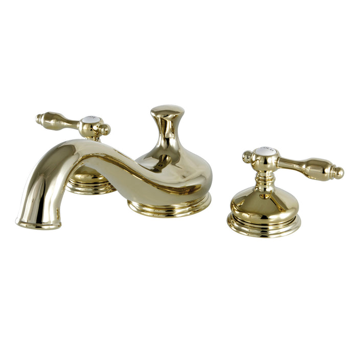 Kingston Heirloom KS3332TAL - Tudor Two-Handle 3-Hole Deck Mount Roman Tub Faucet, Polished Brass