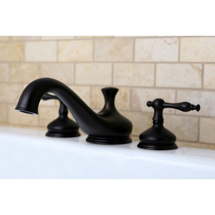 Kingston Heirloom KS3335NL - Heritage Two-Handle 3-Hole Deck Mount Roman Tub Faucet, Oil Rubbed Bronze