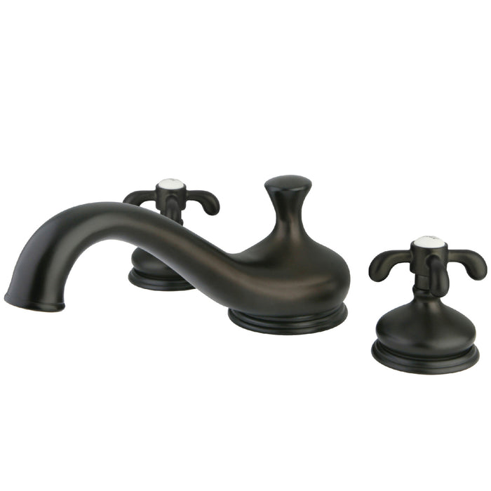 French Country KS3335TX Two-Handle 3-Hole Deck Mount Roman Tub Faucet, Oil Rubbed Bronze