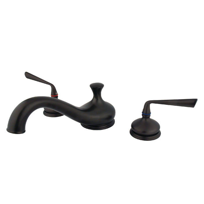 Kingston Tulare KS3335ZL - Silver Sage Two-Handle 3-Hole Deck Mount Roman Tub Faucet, Oil Rubbed Bronze