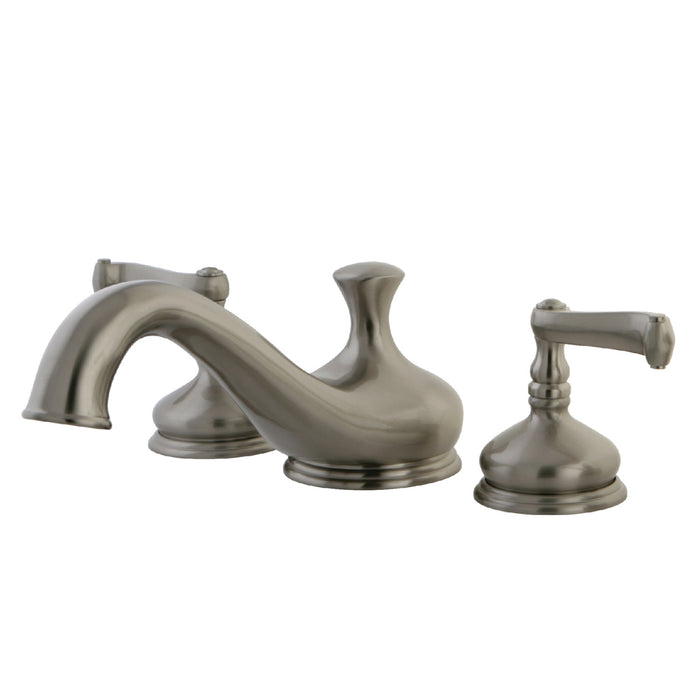 Kingston Tulare KS3338FL - Royale Two-Handle 3-Hole Deck Mount Roman Tub Faucet, Brushed Nickel