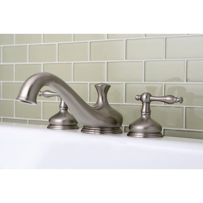 Kingston Heirloom KS3338NL - Heritage Two-Handle 3-Hole Deck Mount Roman Tub Faucet, Brushed Nickel