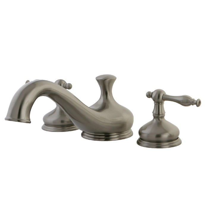 Kingston Heirloom KS3338NL - Heritage Two-Handle 3-Hole Deck Mount Roman Tub Faucet, Brushed Nickel