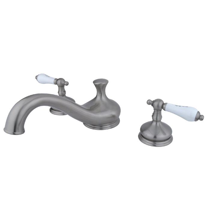 Kingston Heirloom KS3338PL - Heritage Two-Handle 3-Hole Deck Mount Roman Tub Faucet, Brushed Nickel