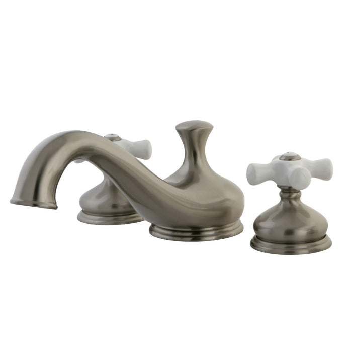 Kingston Heirloom KS3338PX - Heritage Two-Handle 3-Hole Deck Mount Roman Tub Faucet, Brushed Nickel