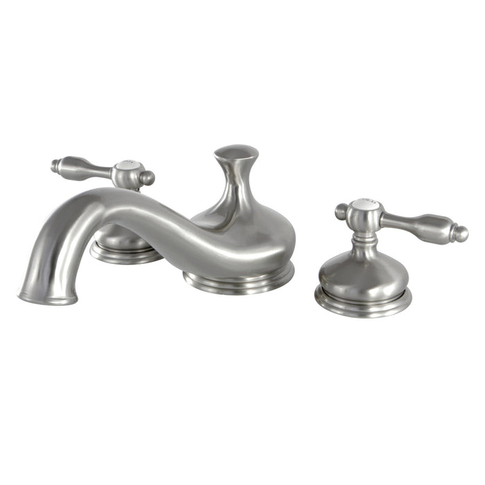 Kingston Heirloom KS3338TAL - Tudor Two-Handle 3-Hole Deck Mount Roman Tub Faucet, Brushed Nickel