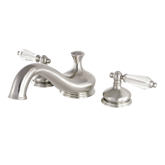 Kingston Heirloom KS3338WLL - Wilshire Two-Handle 3-Hole Deck Mount Roman Tub Faucet, Brushed Nickel