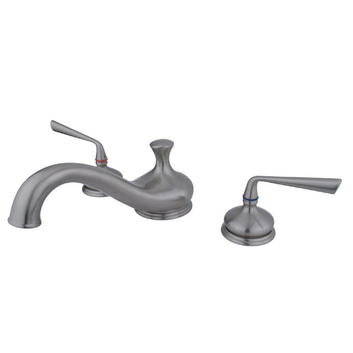 Kingston Tulare KS3338ZL - Silver Sage Two-Handle 3-Hole Deck Mount Roman Tub Faucet, Brushed Nickel