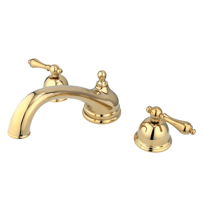 Kingston Heirloom KS3352AL - Vintage Two-Handle 3-Hole Deck Mount Roman Tub Faucet, Polished Brass