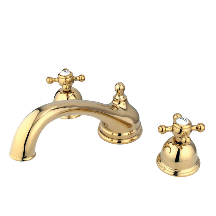 Kingston Heirloom KS3352BX - Vintage Two-Handle 3-Hole Deck Mount Roman Tub Faucet, Polished Brass