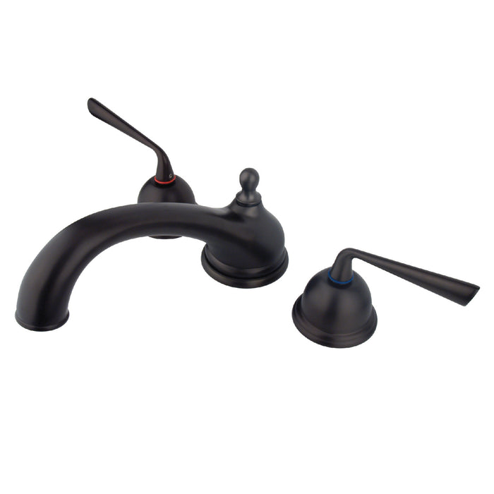 Kingston Tulare KS3355ZL - Silver Sage Two-Handle 3-Hole Deck Mount Roman Tub Faucet, Oil Rubbed Bronze