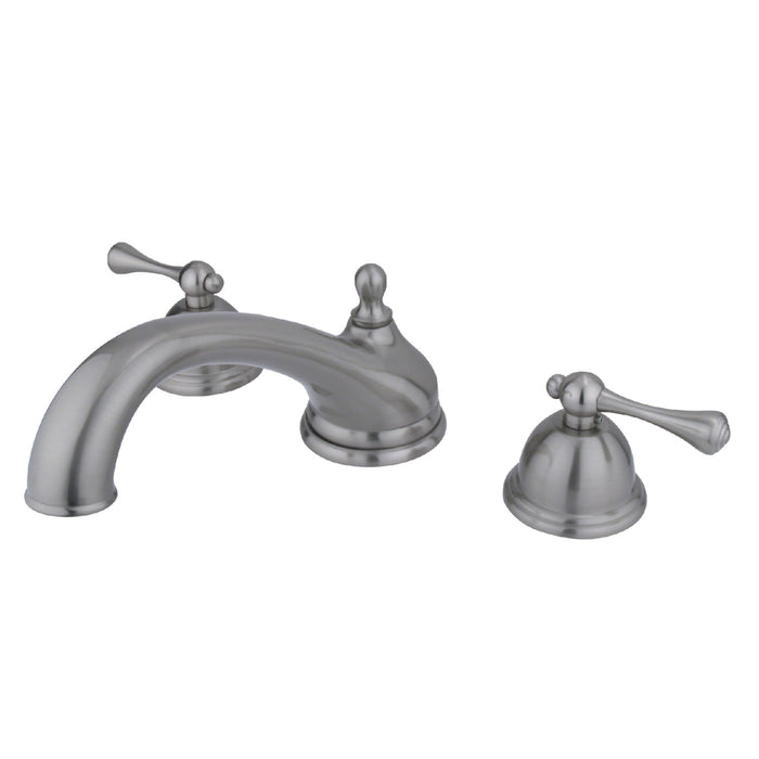 Kingston Tulare KS3358BL - Vintage Two-Handle 3-Hole Deck Mount Roman Tub Faucet, Brushed Nickel