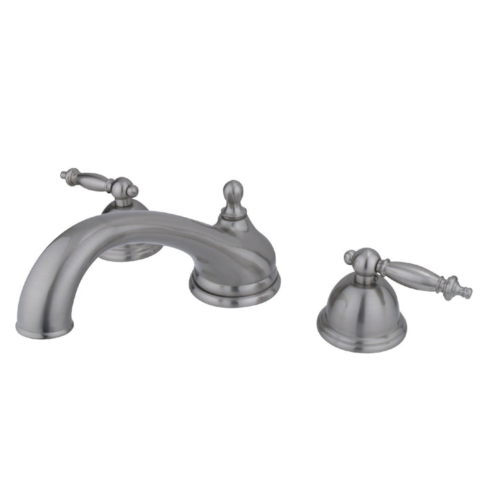 Kingston Heirloom KS3358TL - Vintage Two-Handle 3-Hole Deck Mount Roman Tub Faucet, Brushed Nickel