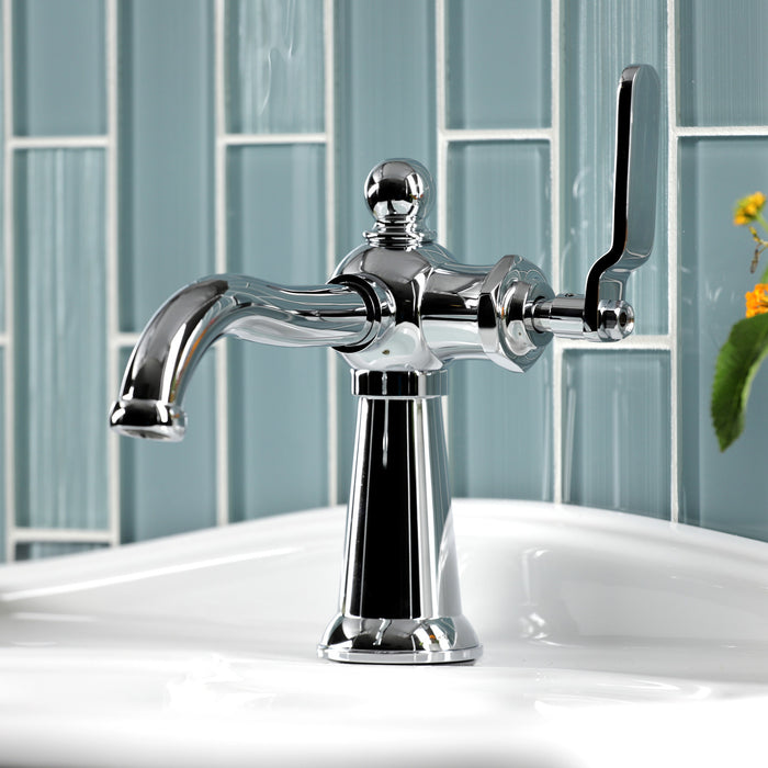 Knight KS3541KL Single-Handle 1-Hole Deck Mount Bathroom Faucet with Push Pop-Up, Polished Chrome