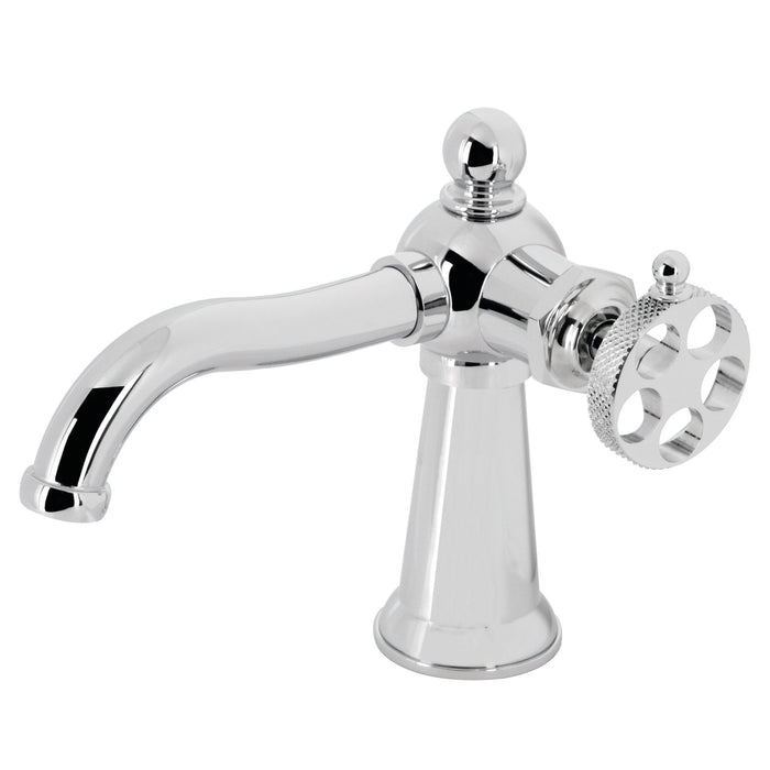 Webb KS3541RKX Single-Handle 1-Hole Deck Mount Bathroom Faucet with Knurled Handle and Push Pop-Up Drain, Polished Chrome