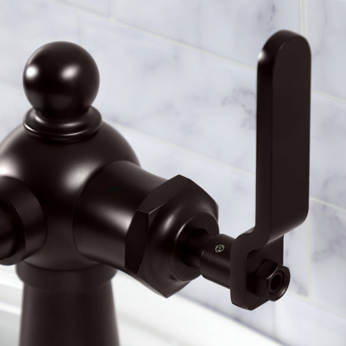 Knight KS3545KL Single-Handle 1-Hole Deck Mount Bathroom Faucet with Push Pop-Up, Oil Rubbed Bronze