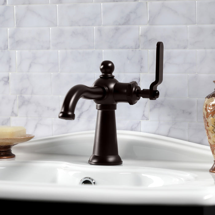 Knight KS3545KL Single-Handle 1-Hole Deck Mount Bathroom Faucet with Push Pop-Up, Oil Rubbed Bronze