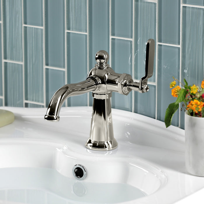 Knight KS3546KL Single-Handle 1-Hole Deck Mount Bathroom Faucet with Push Pop-Up, Polished Nickel