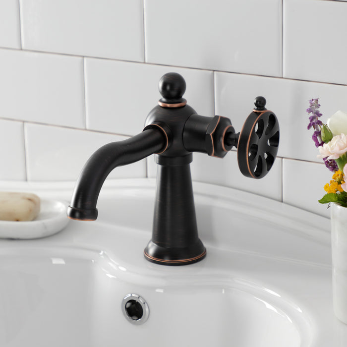 Belknap KS354RXNB Single-Handle 1-Hole Deck Mount Bathroom Faucet with Push Pop-Up, Naples Bronze