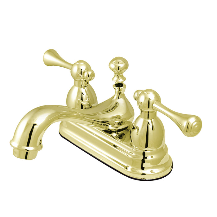 Vintage KS3602BL Two-Handle 3-Hole Deck Mount 4" Centerset Bathroom Faucet with Brass Pop-Up, Polished Brass