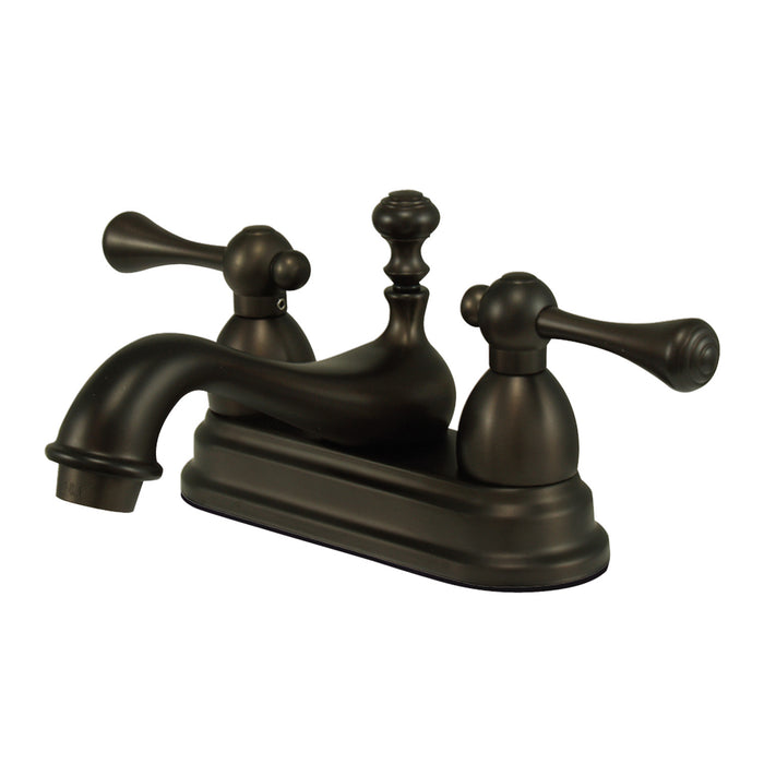 Vintage KS3605BL Two-Handle 3-Hole Deck Mount 4" Centerset Bathroom Faucet with Brass Pop-Up, Oil Rubbed Bronze