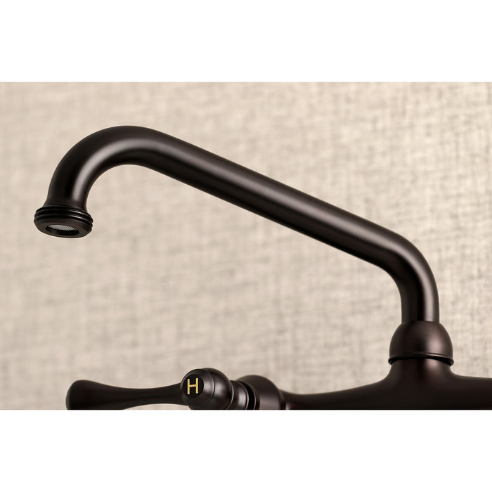 Kingston KS373ORB Two-Handle 2-Hole Wall Mount Laundry Faucet, Oil Rubbed Bronze