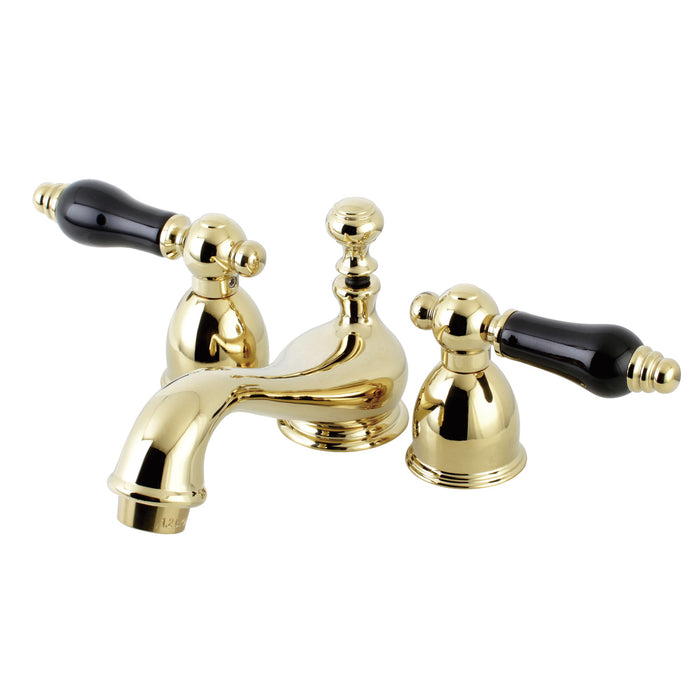 Duchess KS3952PKL Two-Handle 3-Hole Deck Mount Mini-Widespread Bathroom Faucet with Brass Pop-Up, Polished Brass