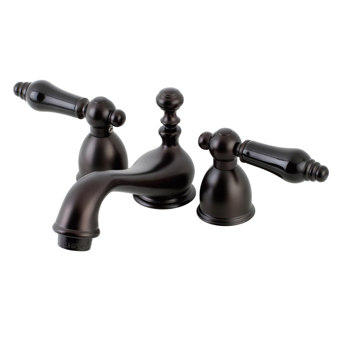Duchess KS3955PKL Two-Handle 3-Hole Deck Mount Mini-Widespread Bathroom Faucet with Brass Pop-Up, Oil Rubbed Bronze