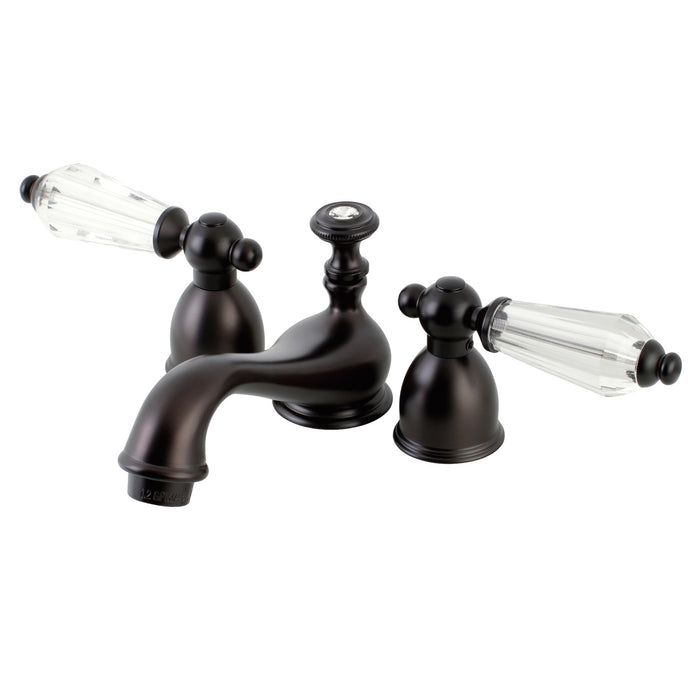 Wilshire KS3955WLL Two-Handle 3-Hole Deck Mount Mini-Widespread Bathroom Faucet with Brass Pop-Up, Oil Rubbed Bronze