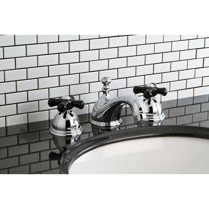 Duchess KS3961PKX Two-Handle 3-Hole Deck Mount Widespread Bathroom Faucet with Brass Pop-Up, Polished Chrome