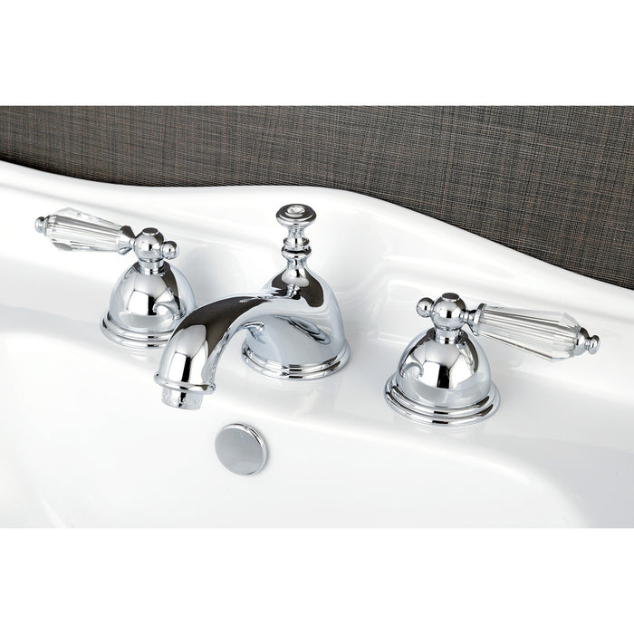 Wilshire KS3961WLL Two-Handle 3-Hole Deck Mount Widespread Bathroom Faucet with Brass Pop-Up, Polished Chrome