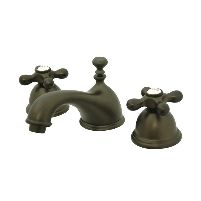 Restoration KS3965AX Two-Handle 3-Hole Deck Mount Widespread Bathroom Faucet with Brass Pop-Up, Oil Rubbed Bronze