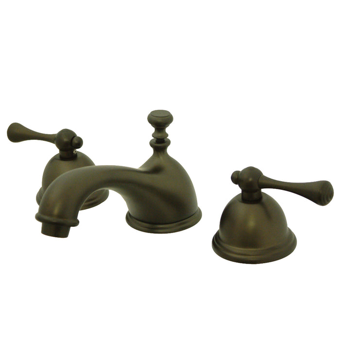 Vintage KS3965BL Two-Handle 3-Hole Deck Mount Widespread Bathroom Faucet with Brass Pop-Up, Oil Rubbed Bronze