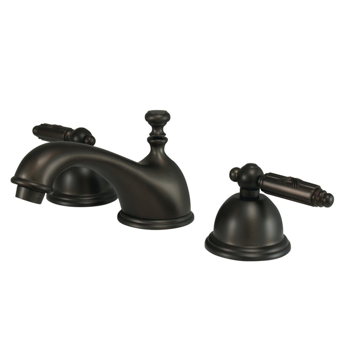 Georgian KS3965GL Two-Handle 3-Hole Deck Mount Widespread Bathroom Faucet with Brass Pop-Up, Oil Rubbed Bronze