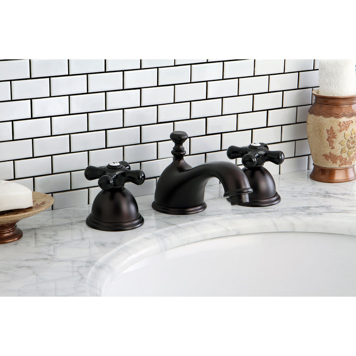 Kingston Heirloom KS3965PKX - Duchess Two-Handle 3-Hole Deck Mount Widespread Bathroom Faucet with Brass Pop-Up, Oil Rubbed Bronze