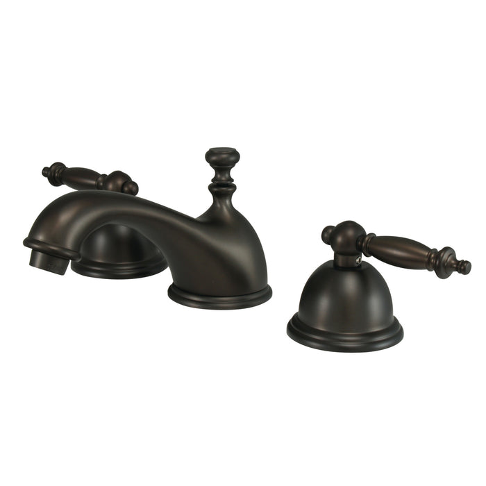 Templeton KS3965TL Two-Handle 3-Hole Deck Mount Widespread Bathroom Faucet with Brass Pop-Up, Oil Rubbed Bronze