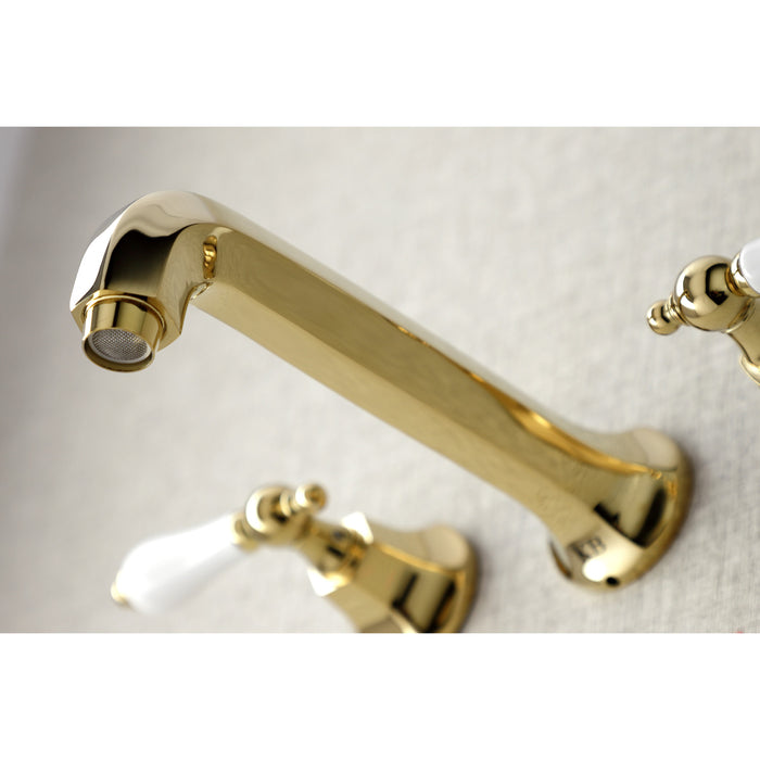 Metropolitan KS4022PL Two-Handle 3-Hole Wall Mount Roman Tub Faucet, Polished Brass