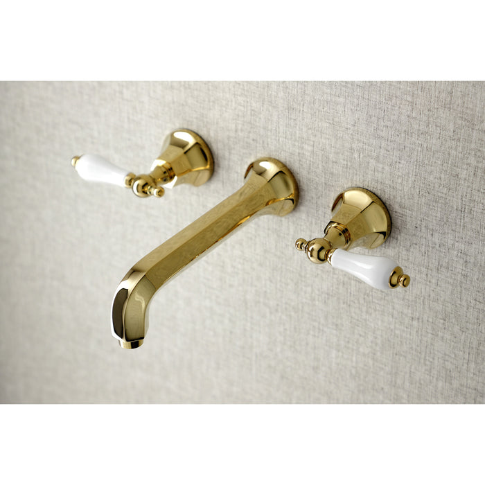 Metropolitan KS4022PL Two-Handle 3-Hole Wall Mount Roman Tub Faucet, Polished Brass