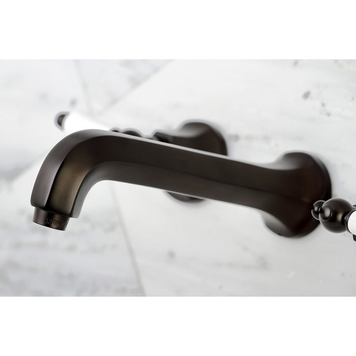 Kingston Tulare KS4025PL - Metropolitan Two-Handle 3-Hole Wall Mount Roman Tub Faucet, Oil Rubbed Bronze