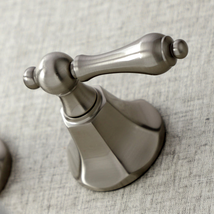 Kingston Tulare KS4028AL - Metropolitan Two-Handle 3-Hole Wall Mount Roman Tub Faucet, Brushed Nickel