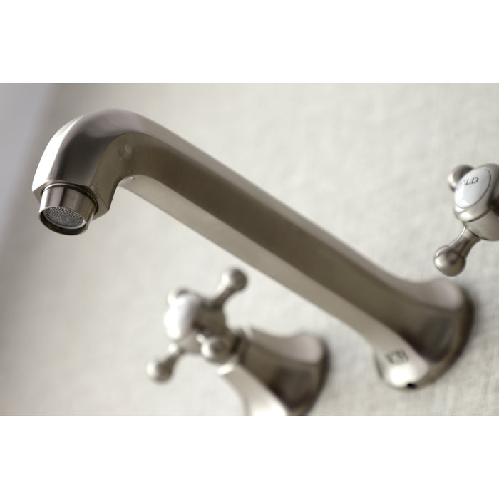Kingston Tulare KS4028BX - Metropolitan Two-Handle 3-Hole Wall Mount Roman Tub Faucet, Brushed Nickel